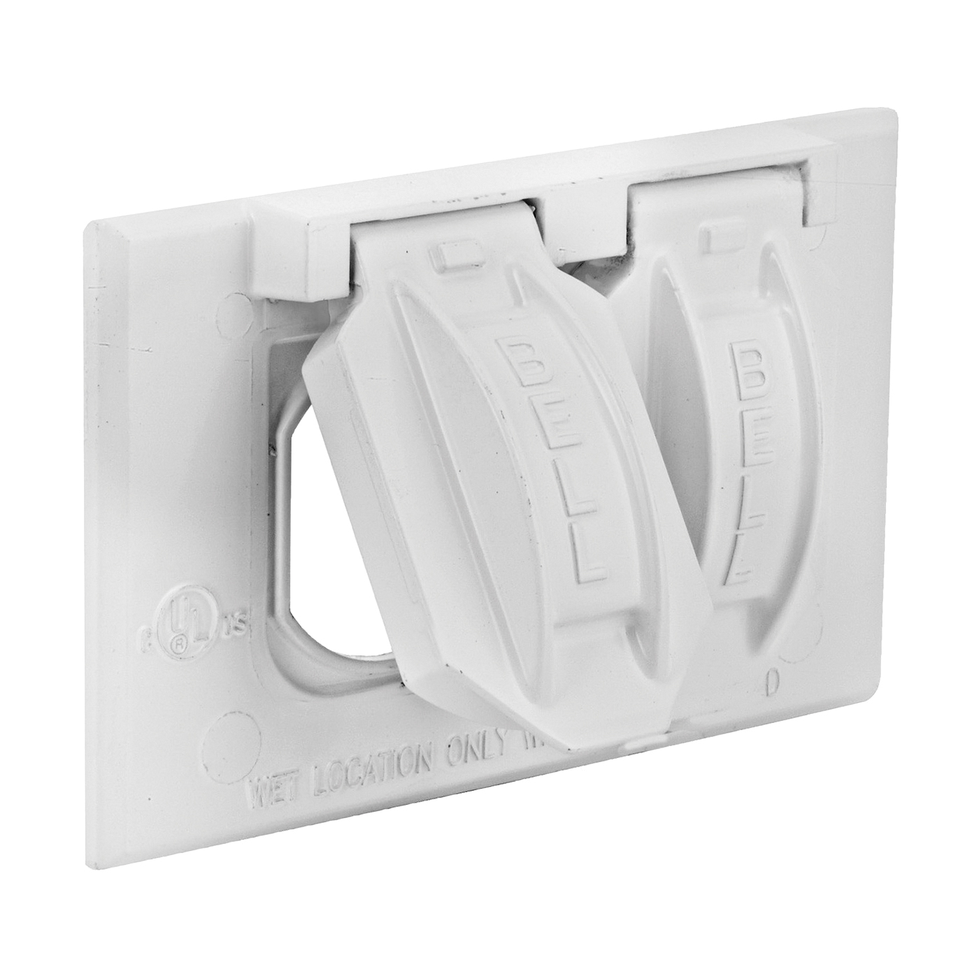 Hubbell 5180-1 Cover, 2-13/16 in L, 4-9/16 in W, Aluminum (Metal), White, Powder-Coated