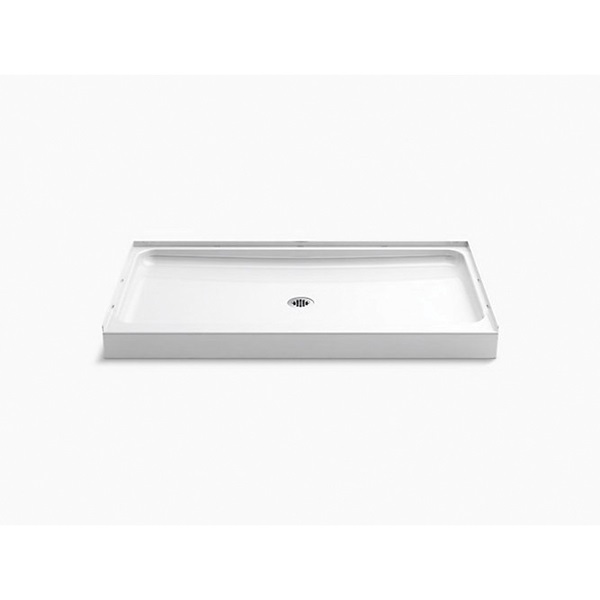 Ensemble 72131100-0 Shower Base, 60 in L, 34 in W, 5-1/2 in H, Vikrell, White, Alcove Installation