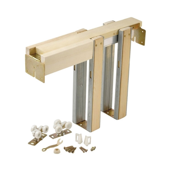 153068PF Universal Pocket Door Frame Kit, Aluminum, Zinc Trivalent-Plated