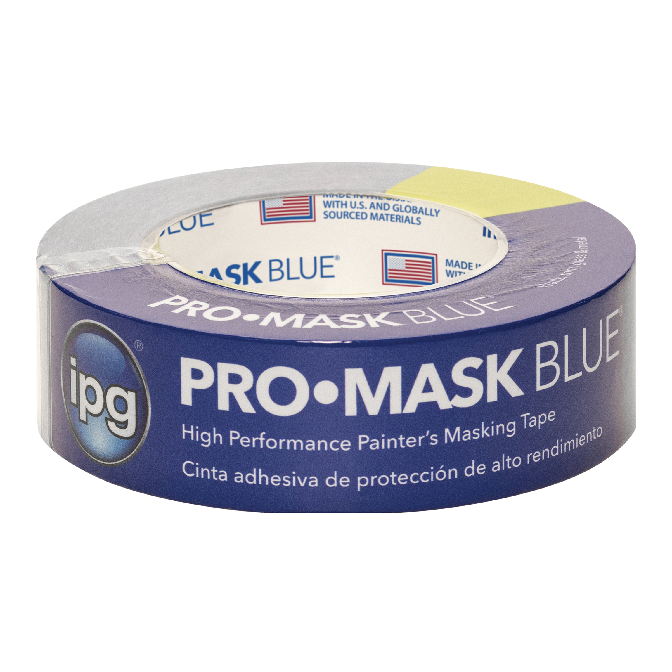 IPG PMD36 Masking Tape, 60 yd L, 1.41 in W, Crepe Paper Backing, Dark Blue