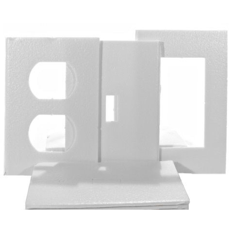 Frost King OS6H Plate Sealer, 4 in L, 2-1/2 in W, Plastic Foam, White - 2