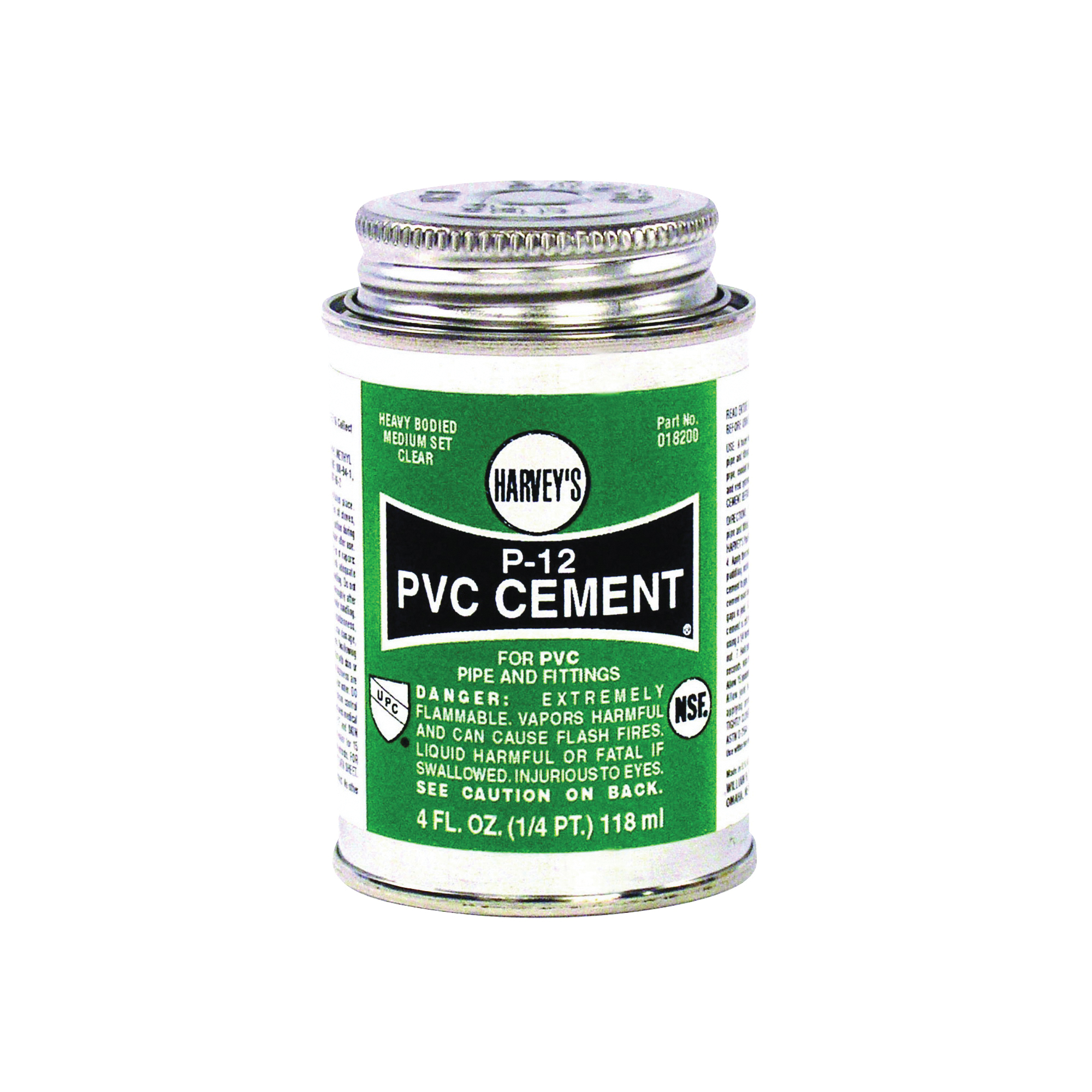Harvey 18200-24 Solvent Cement, 4 oz Can, Liquid, Clear