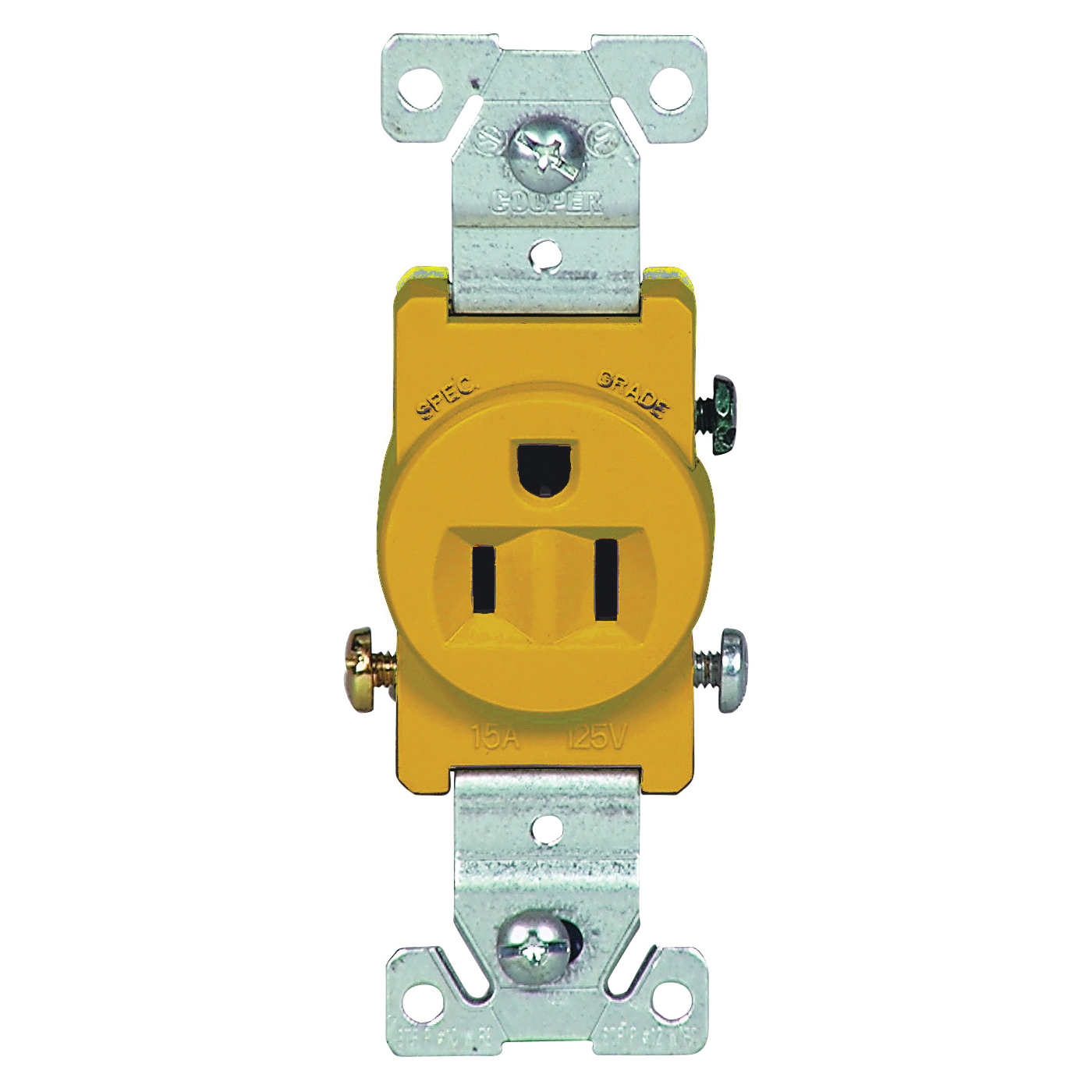 817V-BOX Single Receptacle, 2-Pole, 125 V, 15 A, Side Wiring, NEMA: NEMA 5-15R, Ivory