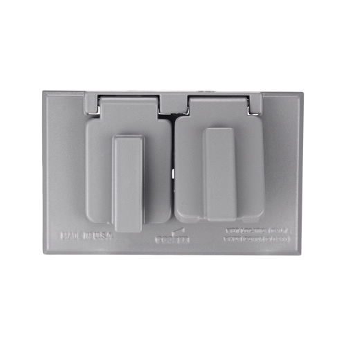 S989-SP Cover, 2-13/64 in L, 3-3/32 in W, Rectangular, 1-Gang, Metal, Gray, Powder-Coated