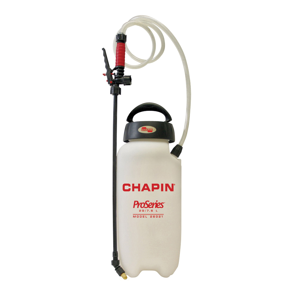 26021XP Compression Sprayer, 2 gal Tank, Polyethylene Tank, 48 in L Hose, Black/White