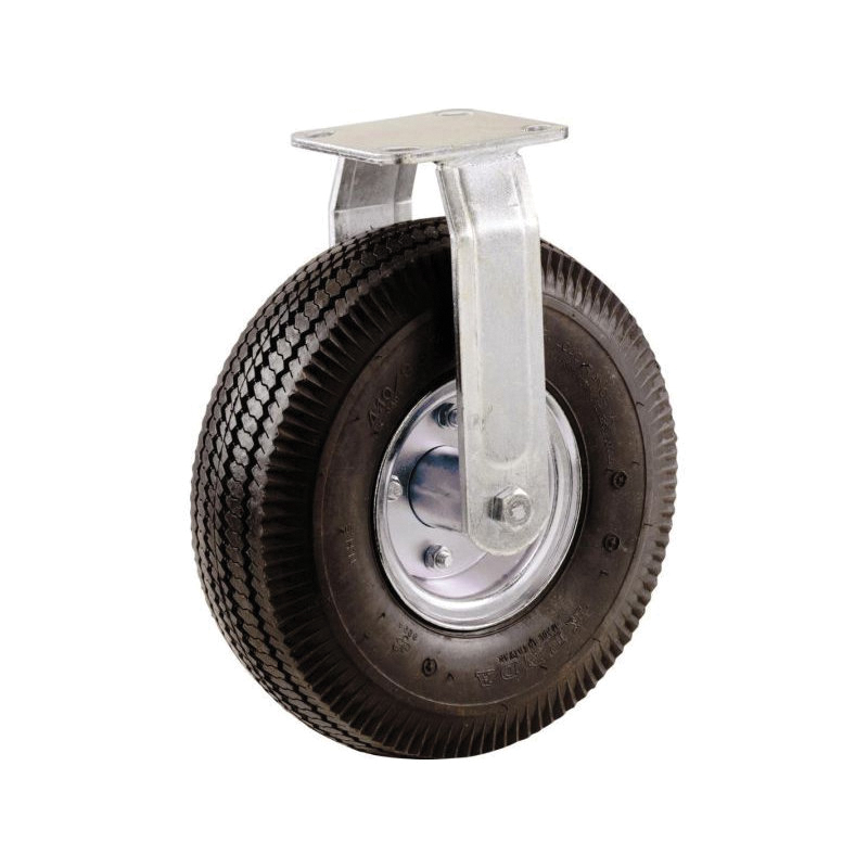 9795 Rigid Caster, 8 in Dia Wheel, 1-3/4 in W Wheel, Rubber Wheel, Black, 220 lb