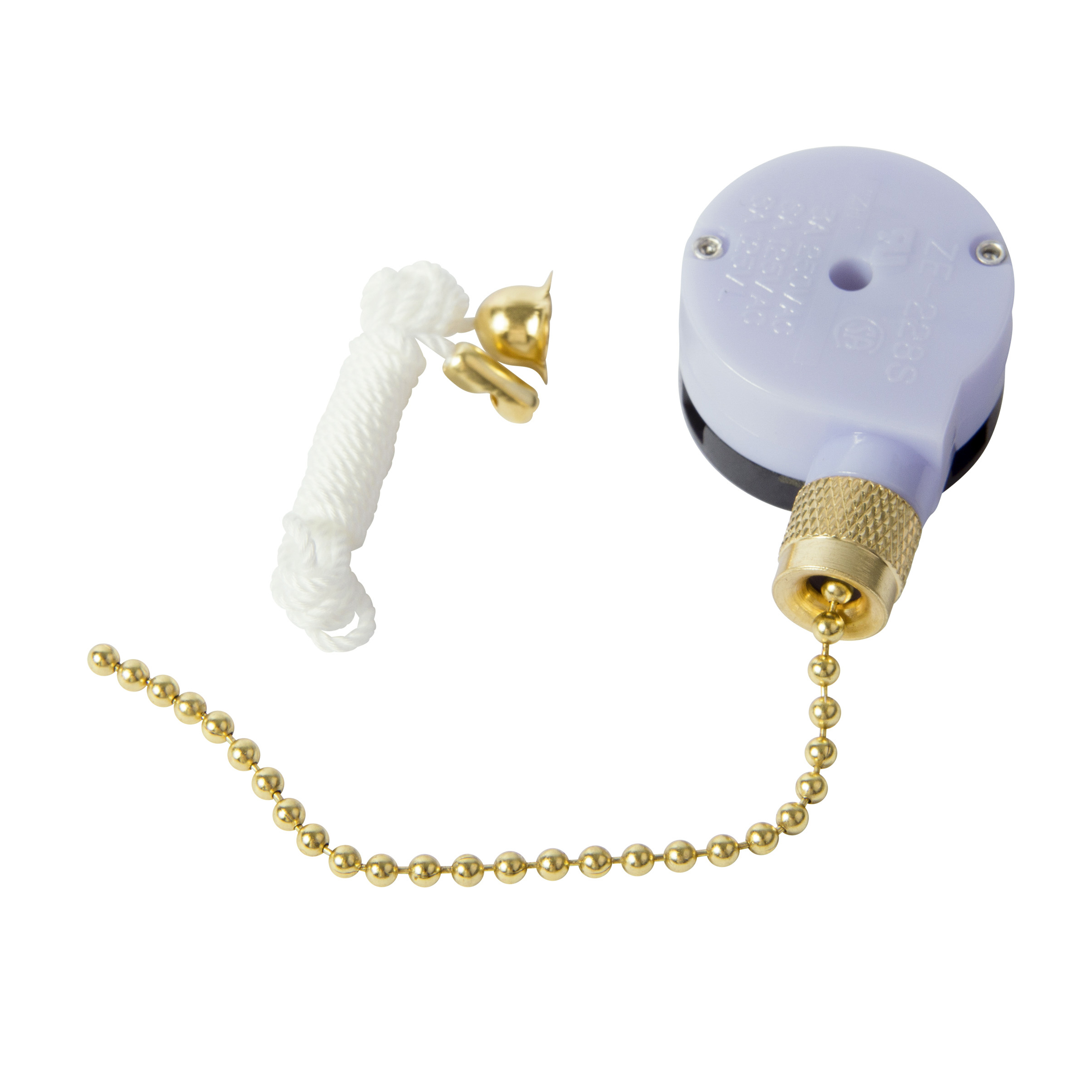 GSW-33 Pull Chain Switch, 1-Pole, 125 VAC, 6 A, Brass