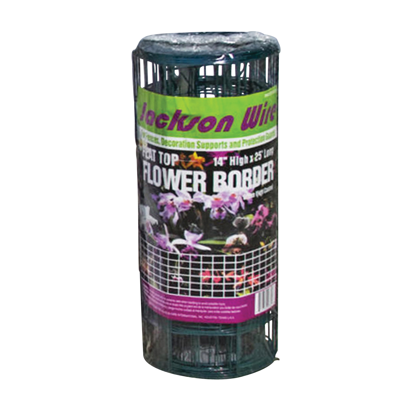 13015330 Flower Fence, 25 ft L, 14 in H, Steel, Green, Galvanized