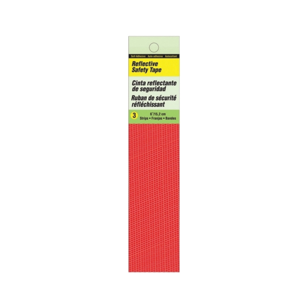TP-3R Self-Adhesive Reflective Safety Tape, 6 in L, 1 in W, Vinyl Backing, Red