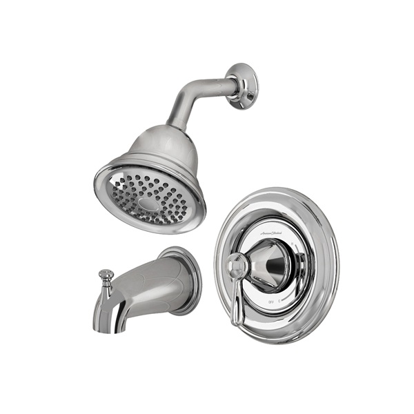 Marquette Series 7761 Tub and Shower Set, Brass, Chrome Plated