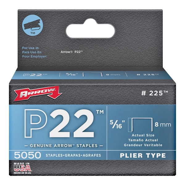 P22 Series 225 Staple, 7/16 in W Crown, 5/16 in L Leg