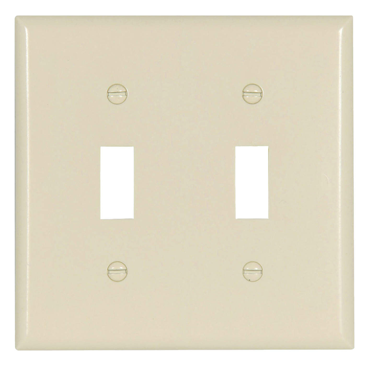 Wiring Devices 2139LA-BOX Switch Wallplate, 4-1/2 in L, 4-9/16 in W, 2 -Gang, Thermoset, Light Almond, High-Gloss