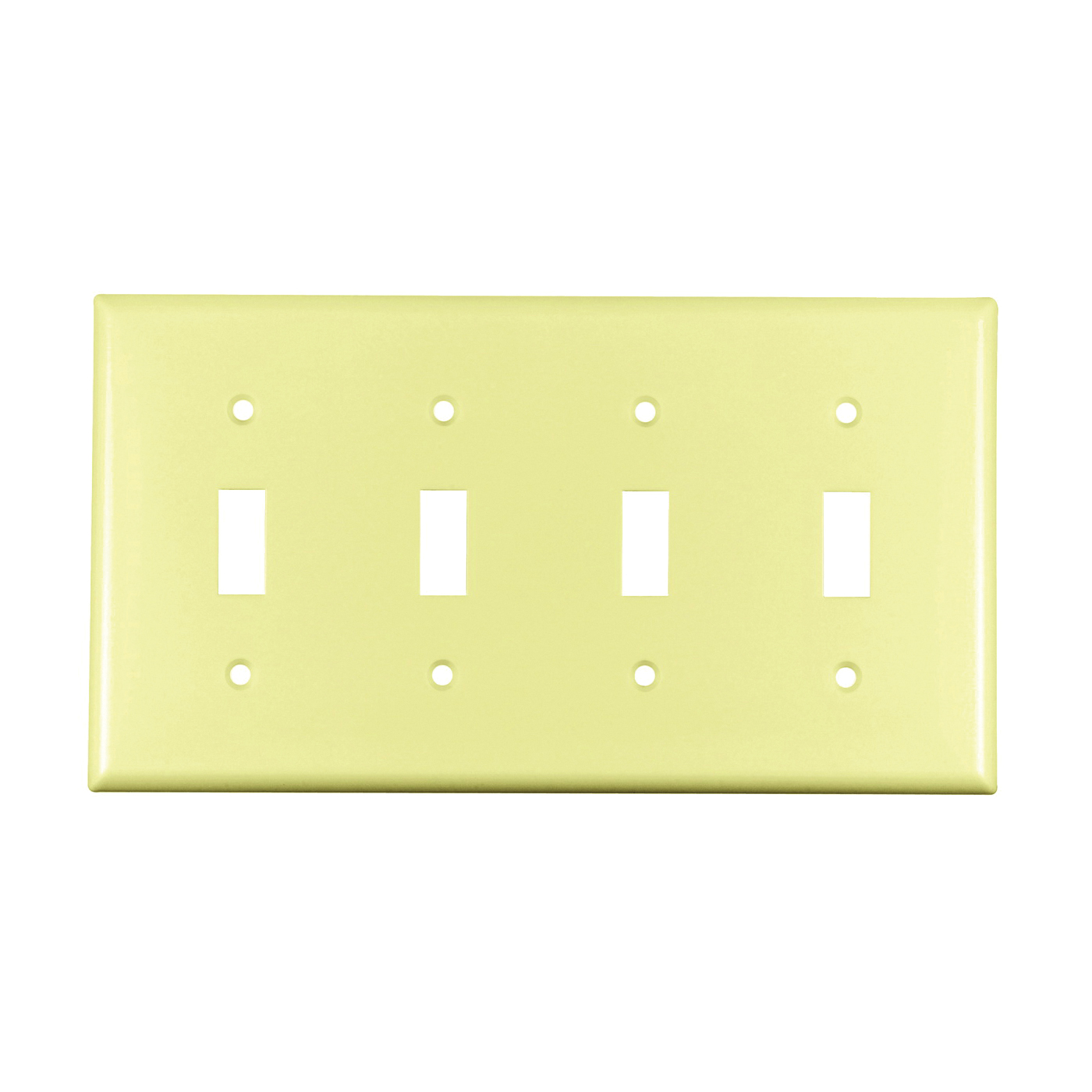 Wiring Devices 2154V-BOX Switch Wallplate, 4-1/2 in L, 8.19 in W, 4 -Gang, Thermoset, Ivory, High-Gloss