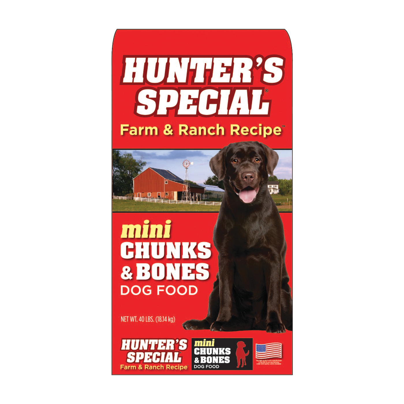 10183 Dog Food, Dry, All-Sizes, Beef/Chicken, 40 lb Bag