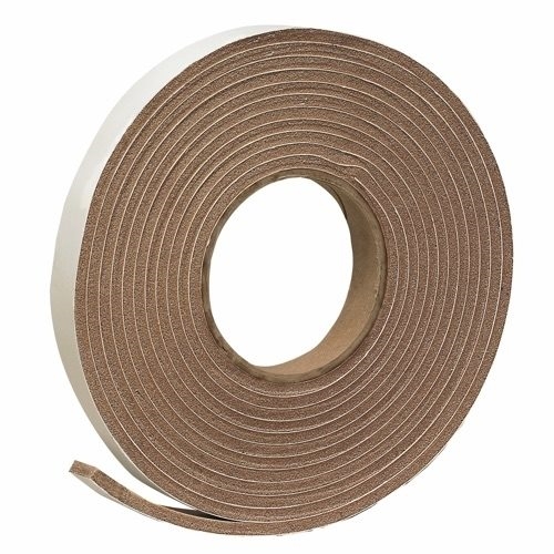 V443BH Foam Tape, 3/8 in W, 17 ft L, 3/16 in Thick, Vinyl, Brown