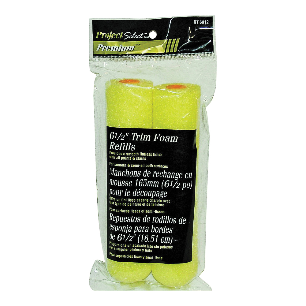 RT6012 Roller Cover Refill, 3/8 in Thick Nap, 6-1/2 in L, Foam Cover