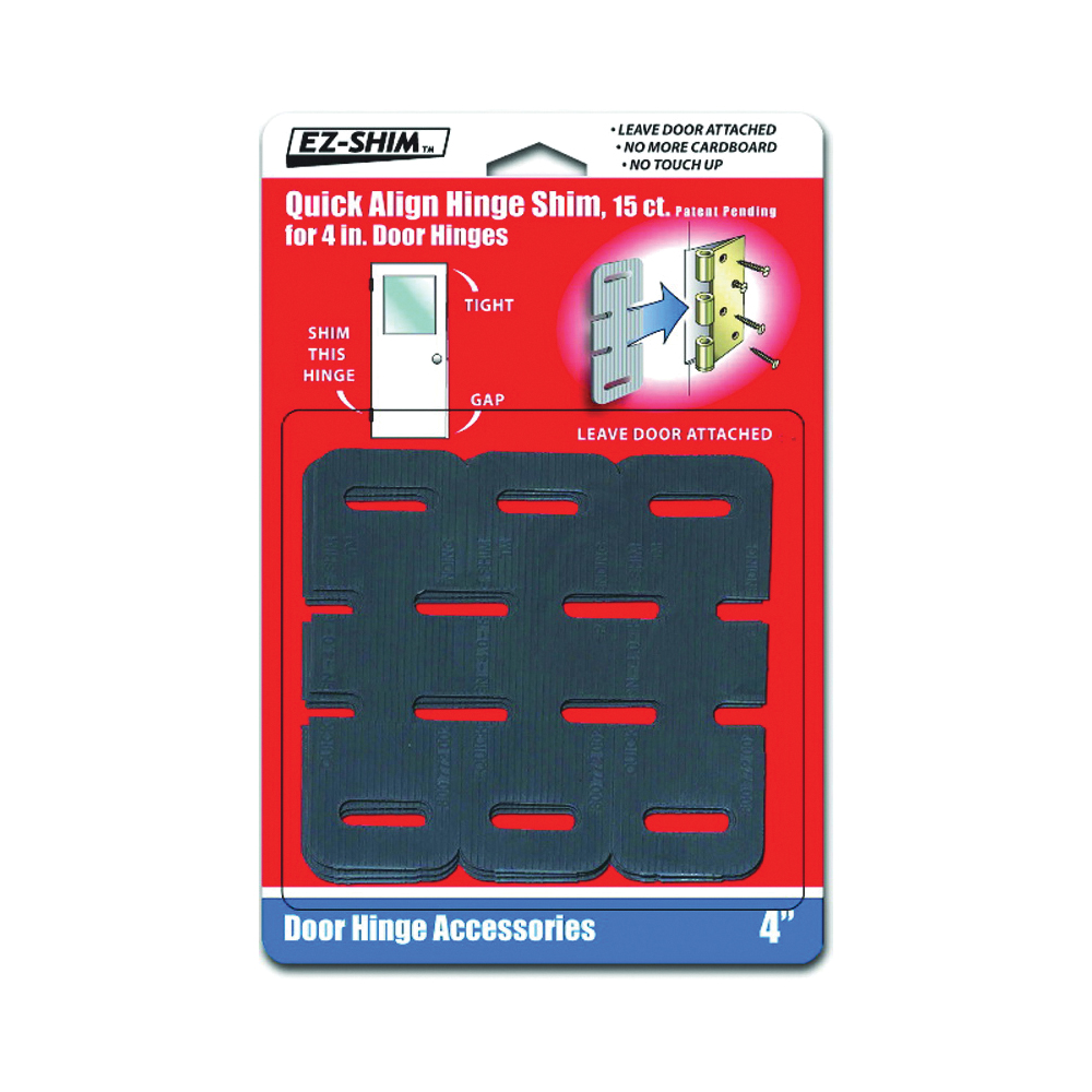 HS400BP Hinge Shim, 4 in L x 1.3 in W x 0.06 in Thick Dimensions, Plastic