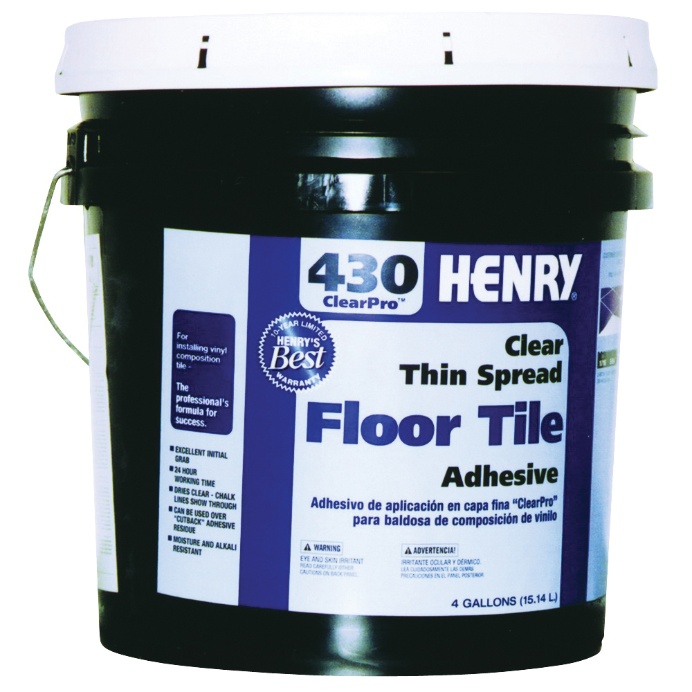 430 ClearPro Series 12102 Floor Adhesive, Paste, Clear, 4 gal Pail