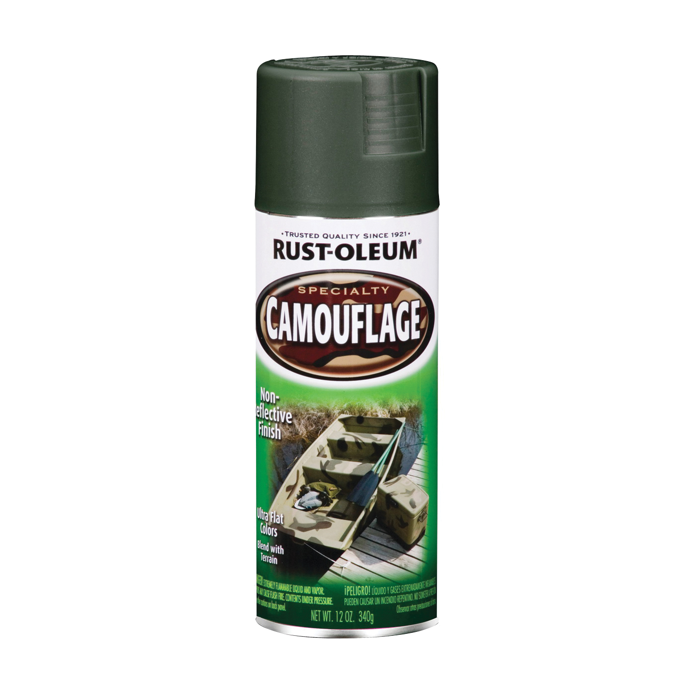 1919830 Camouflage Spray Paint, Ultra Flat, Deep Forest Green, 12 oz, Can