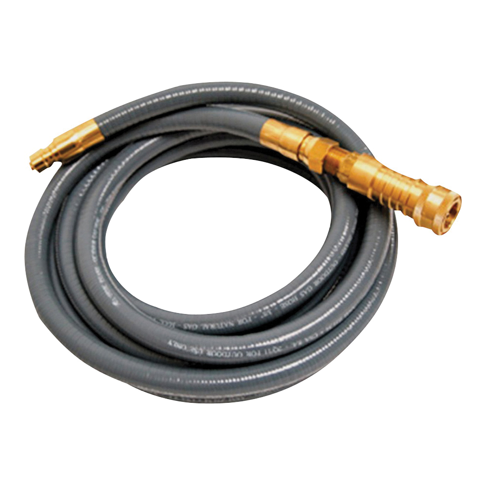 F273720 Hose Assembly, 12 ft L, FIP x Male Flare, Thermoplastic, Gray
