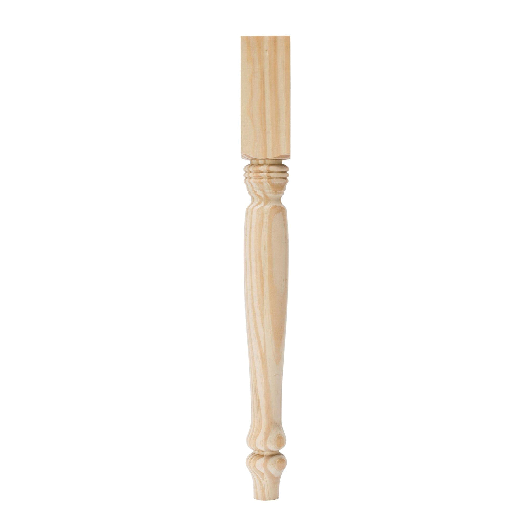 Farmhouse Series 2915 Table Leg, 21-1/4 in H, 2-1/4 in W, 2-1/4 in L, Wood, Natural, Sanded/Smooth