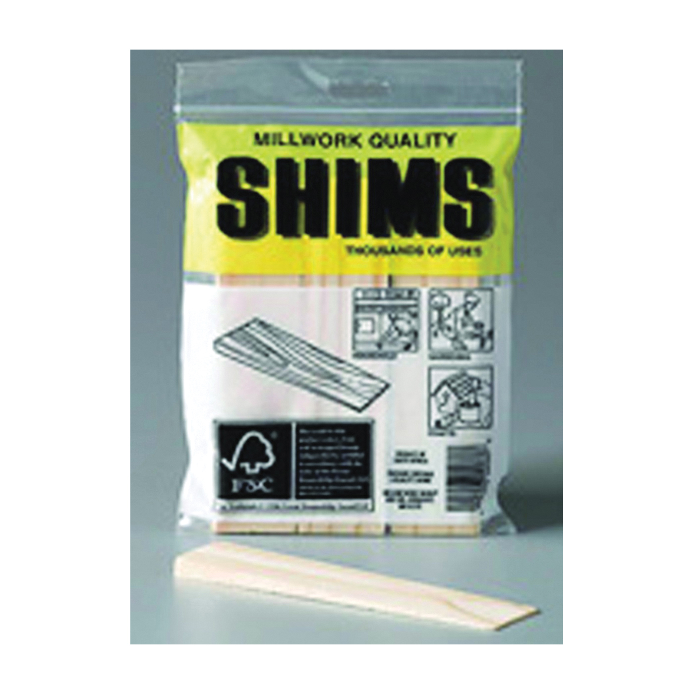 PSH6/9-72/56 Shim, 6 in L, 1-1/2 in W, Pine Wood, Natural