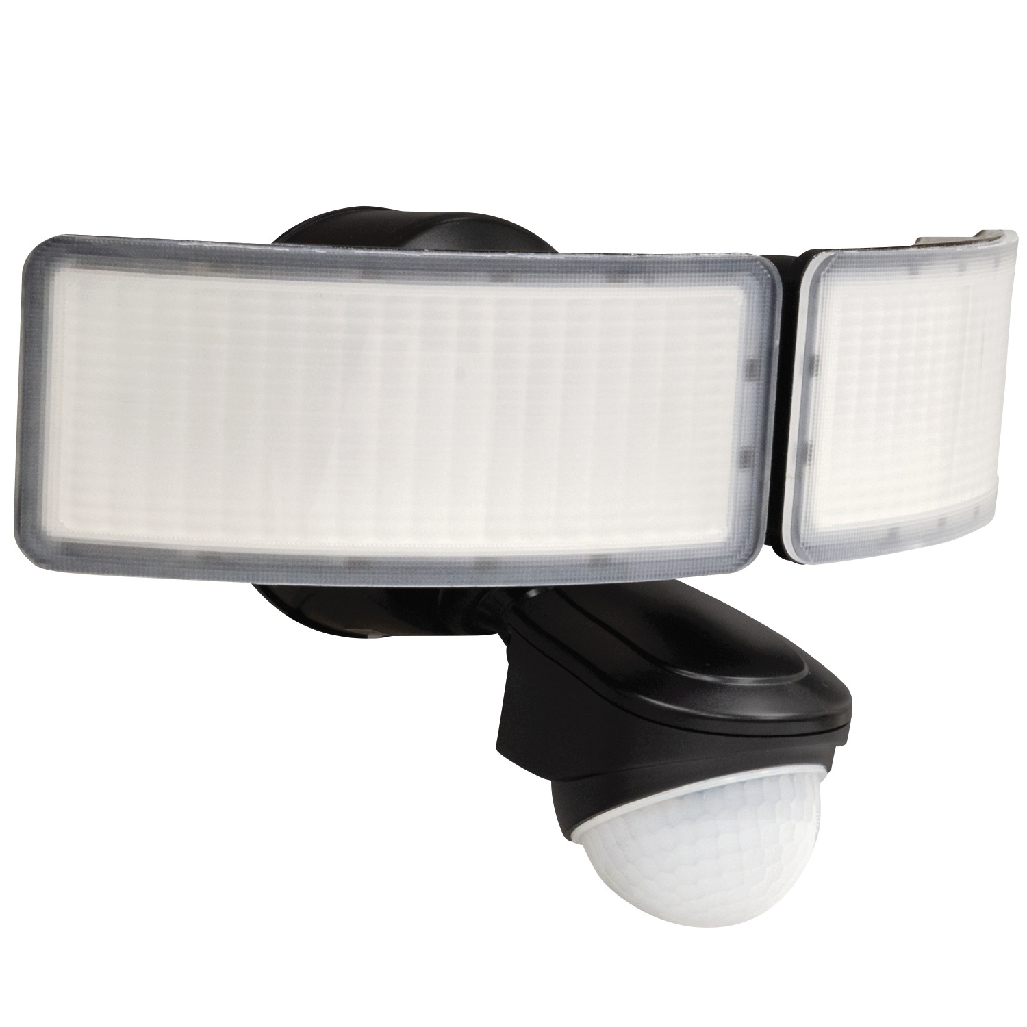 Security Light, 110/240 V, 24 W, 2-Lamp, LED Lamp, Daylight Light, 2400 Lumens, Plastic Fixture