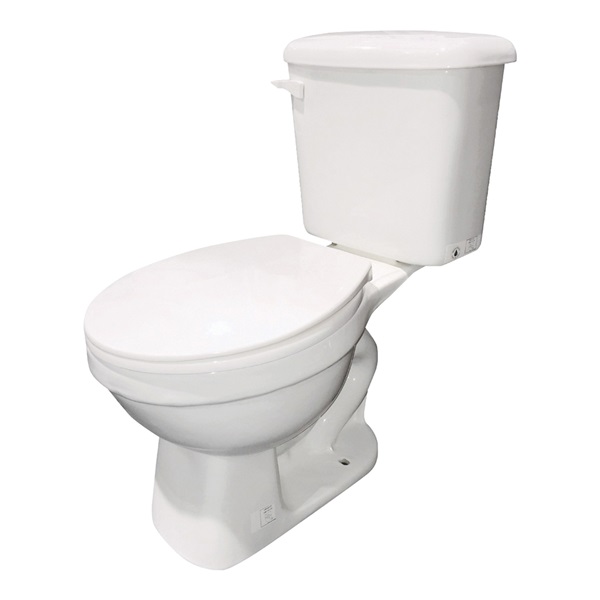 3162JB-00 Flush Toilet, Round Bowl, 1.28 gpf Flush, 12 in Rough-In, Vitreous China, White