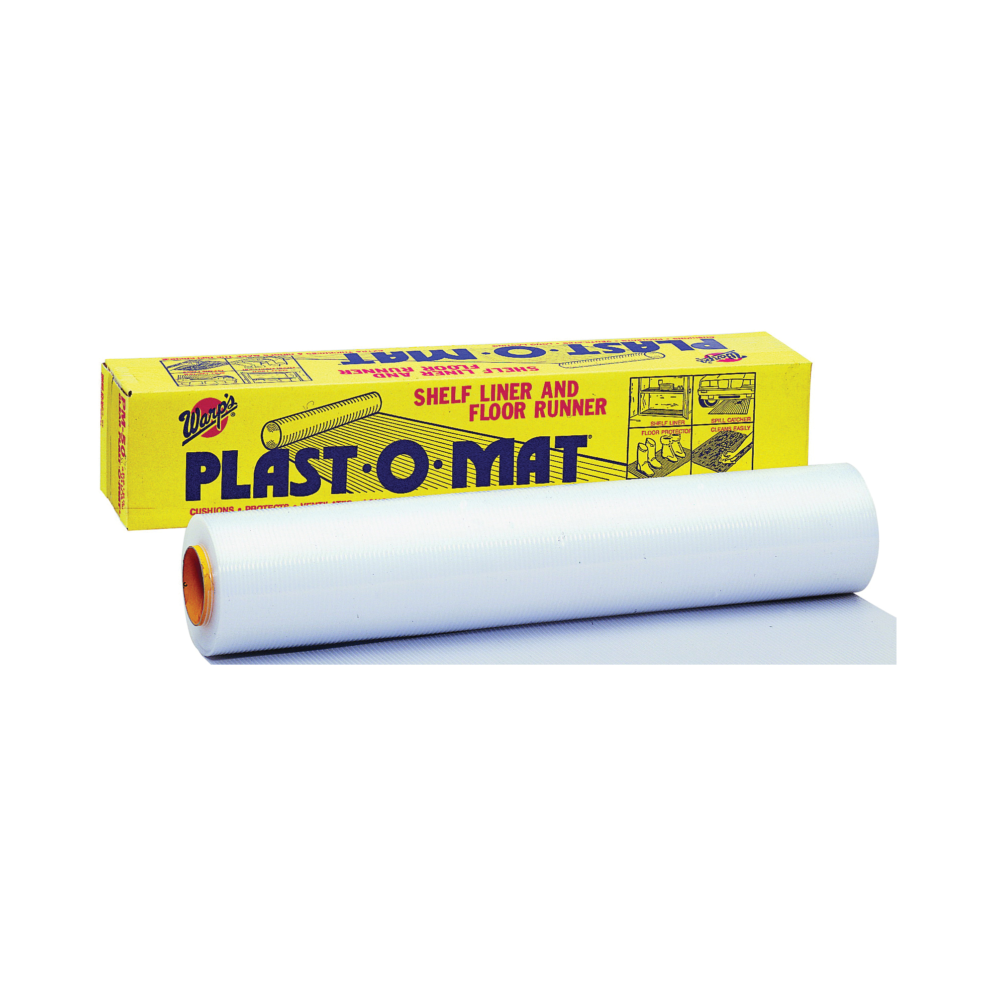 Plast-O-Mat PM-50-W Floor Runner, 50 ft L, 30 in W, Plastic, Opaque White