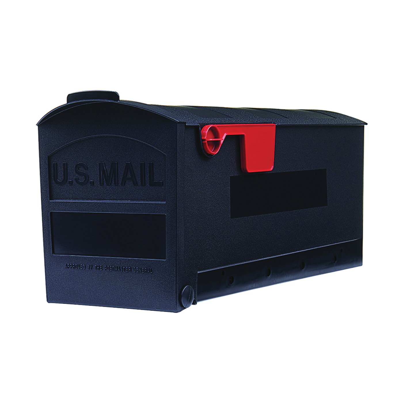 Patriot Series GMB505B01 Rural Mailbox, 1000 cu-in Capacity, Plastic, 8.4 in W, 20-1/2 in D, Black