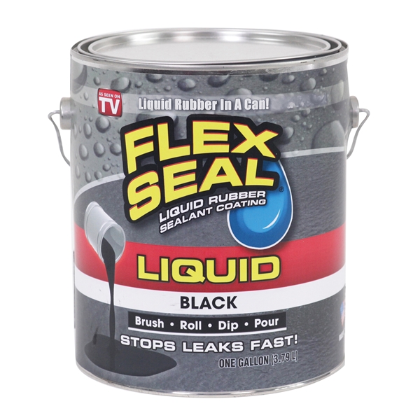 Flex Seal US855BLK01-2 Rubberized Coating, Black, 1 gal, Can - 1