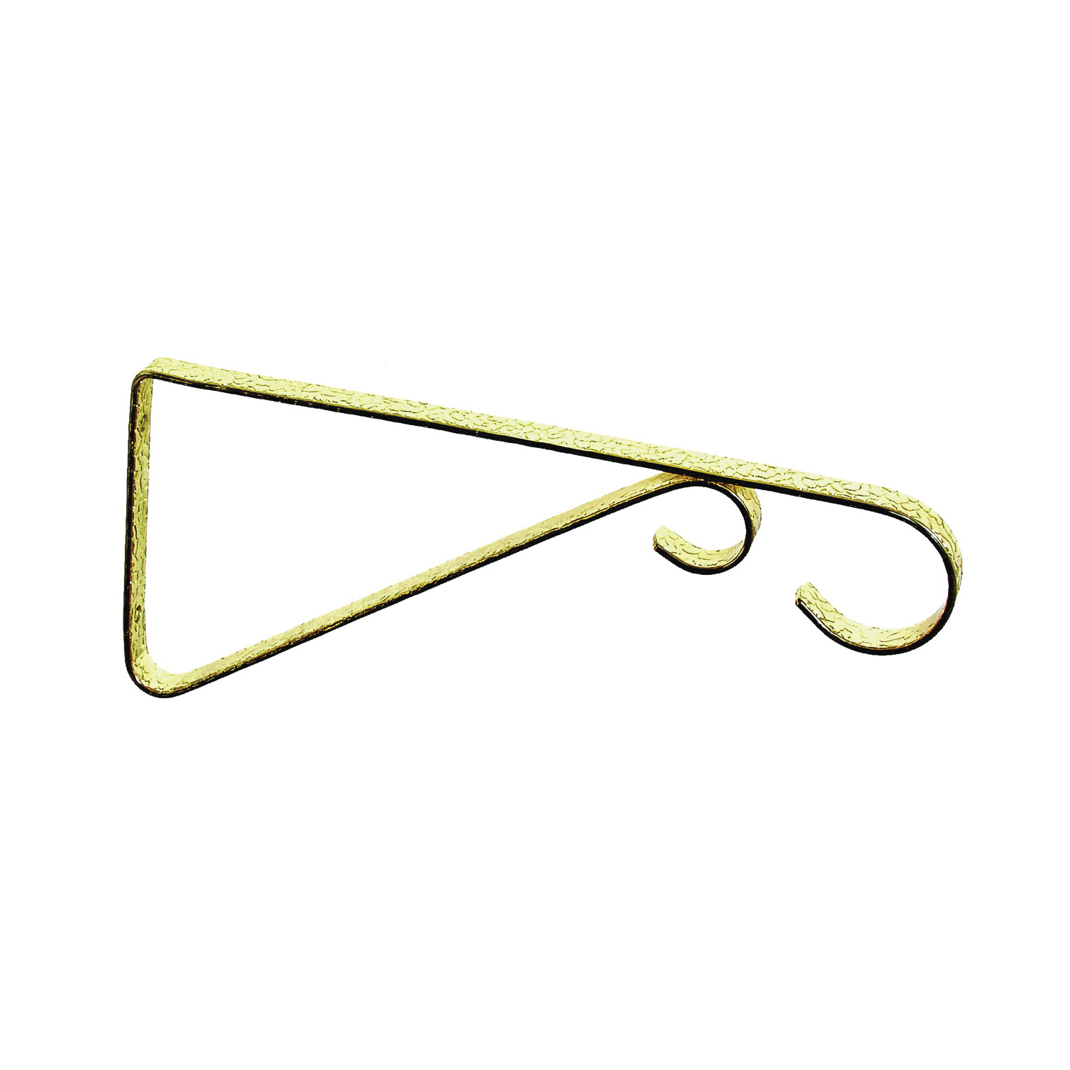 GB0343L Hanging Plant Bracket, 9-5/8 in L, Steel, Brass, Brass, Wall
