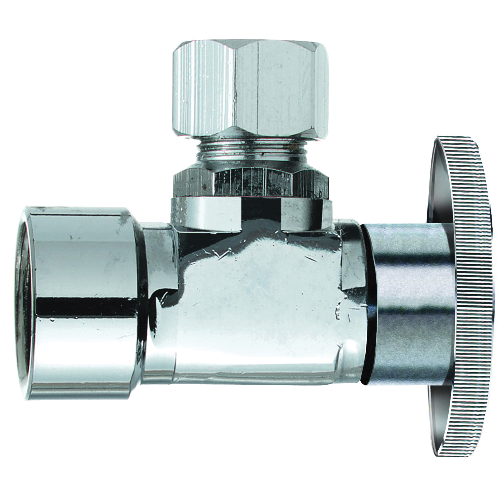 PP20051LF Shut-Off Valve, 1/2 x 3/8 in Connection, FIP x Compression, 125 psi Pressure, Brass Body