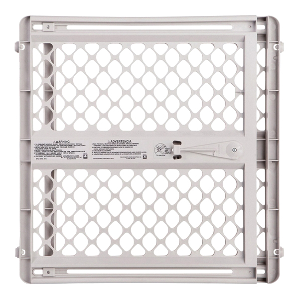 Supergate Classic Series 8615 Safety Gate, Plastic, Light Gray, 26 in H Dimensions, Locking Handle Lock