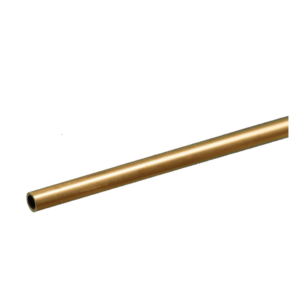 8127 Decorative Tube, Round, 12 in L, 1/8 in Dia, 0.014 in Wall, Brass
