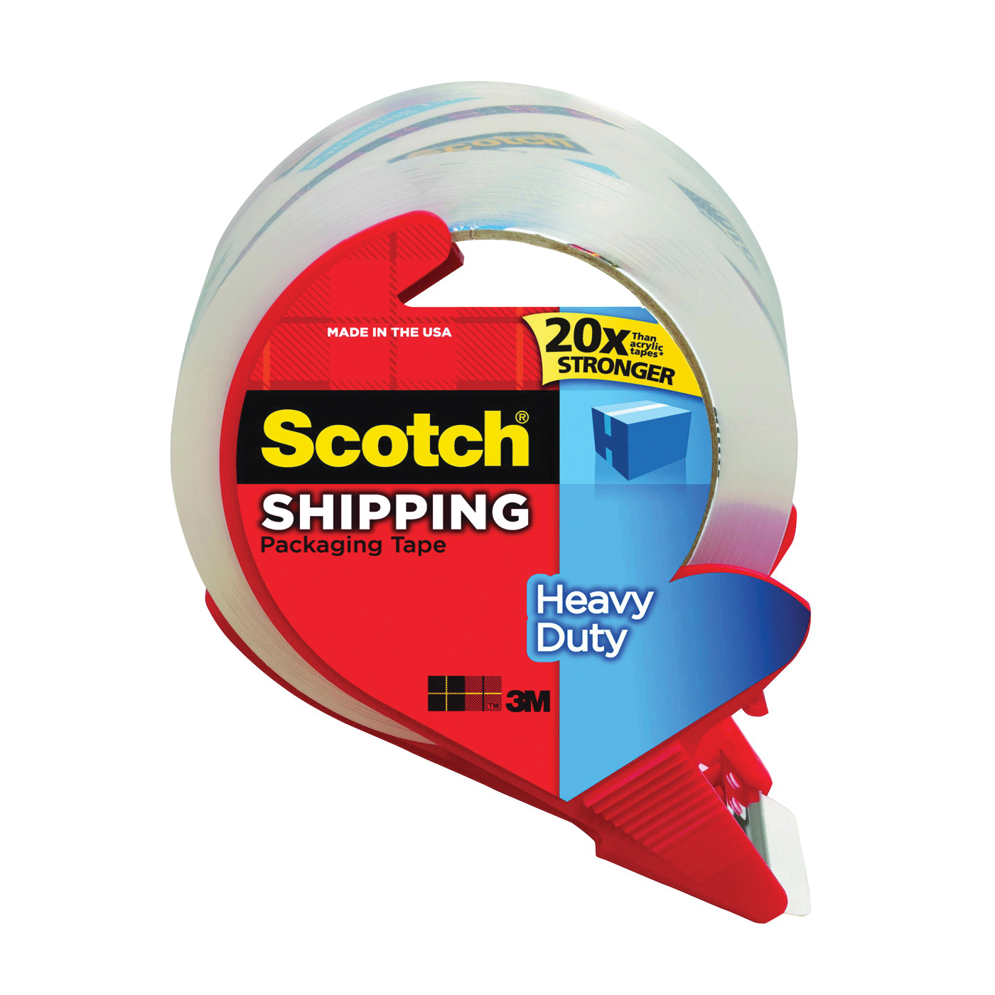 3850S-RD Packaging Tape, 38.2 yd L, 1.88 in W, Polypropylene Backing, Clear