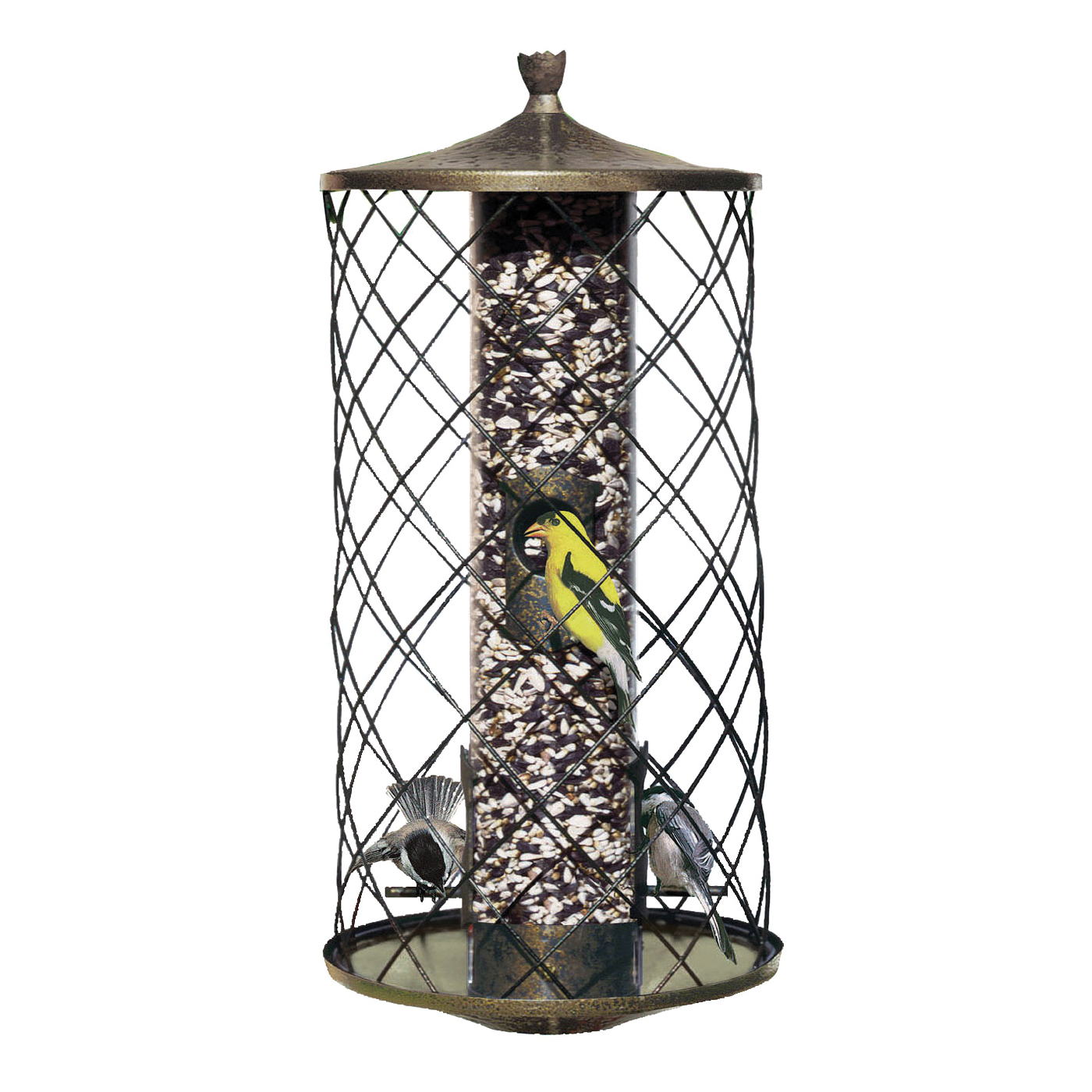735 Wild Bird Feeder, 15-1/2 in H, 3 lb, Plastic, Black, Hanging