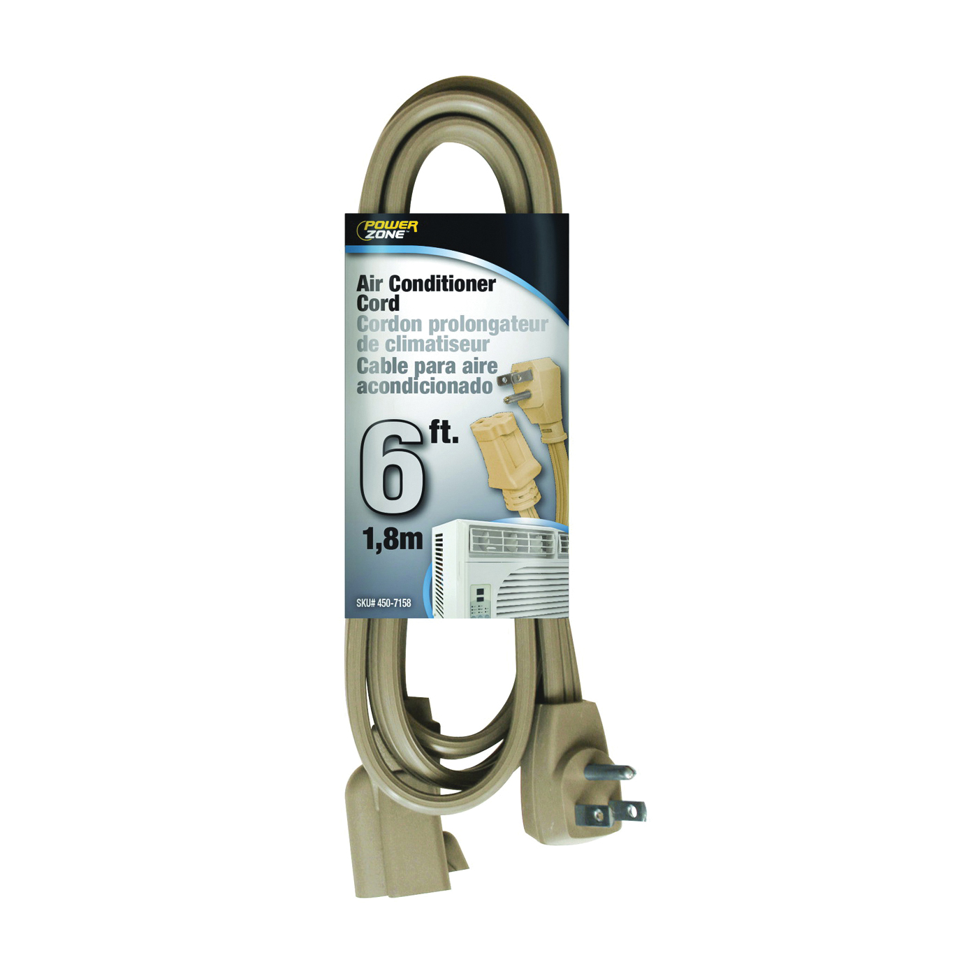 OR681506 Extension Cord, 6 ft L, 15 A, 125 V, Beige