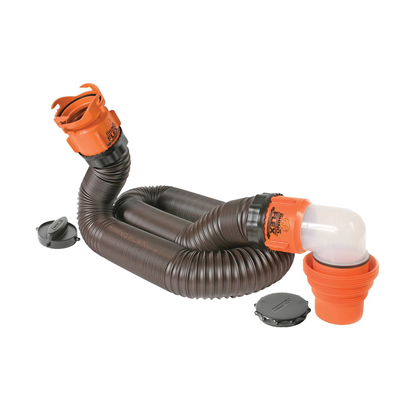 RhinoFLEX 39761 Sewer Hose Kit, Polyolefin/Steel, Black