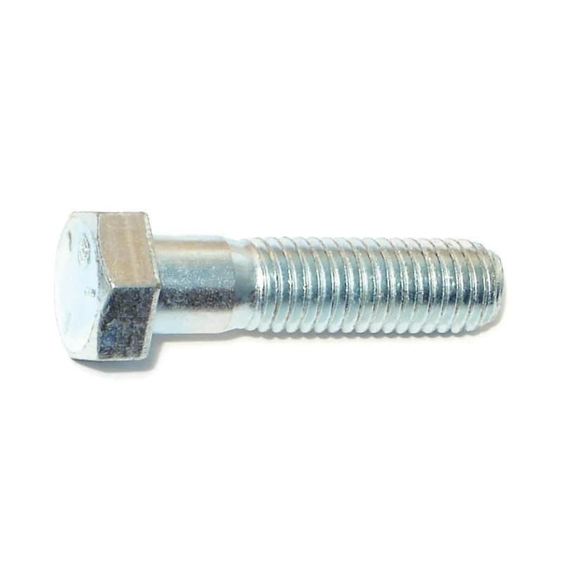 00338 Hex Cap Screw, 1/2-13 Thread, 2 in OAL, 5 Grade, Steel, Zinc-Plated, SAE Measuring, Coarse Thread