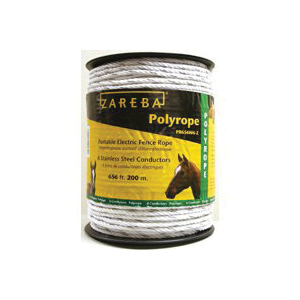 PR656W6-Z Polyrope, 6-Conductor, Stainless Steel Conductor, White, 656 ft L
