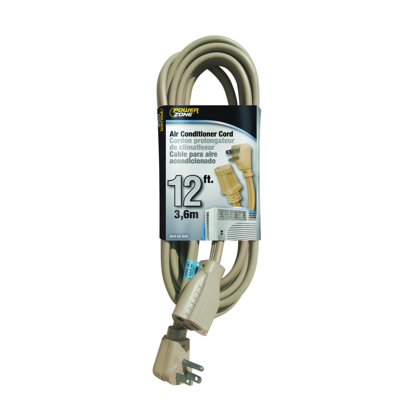 OR681512 Extension Cord, 12 ft L, 15 A, 125 V, Beige