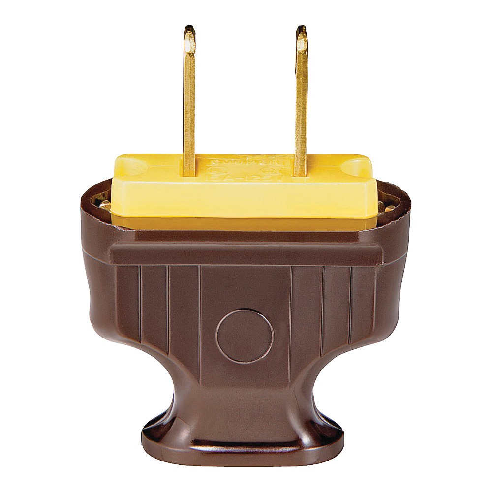 BP1912B-SP-L Electrical Plug, 2-Pole, 15 A, 125 V, NEMA: NEMA 1-15, Brown