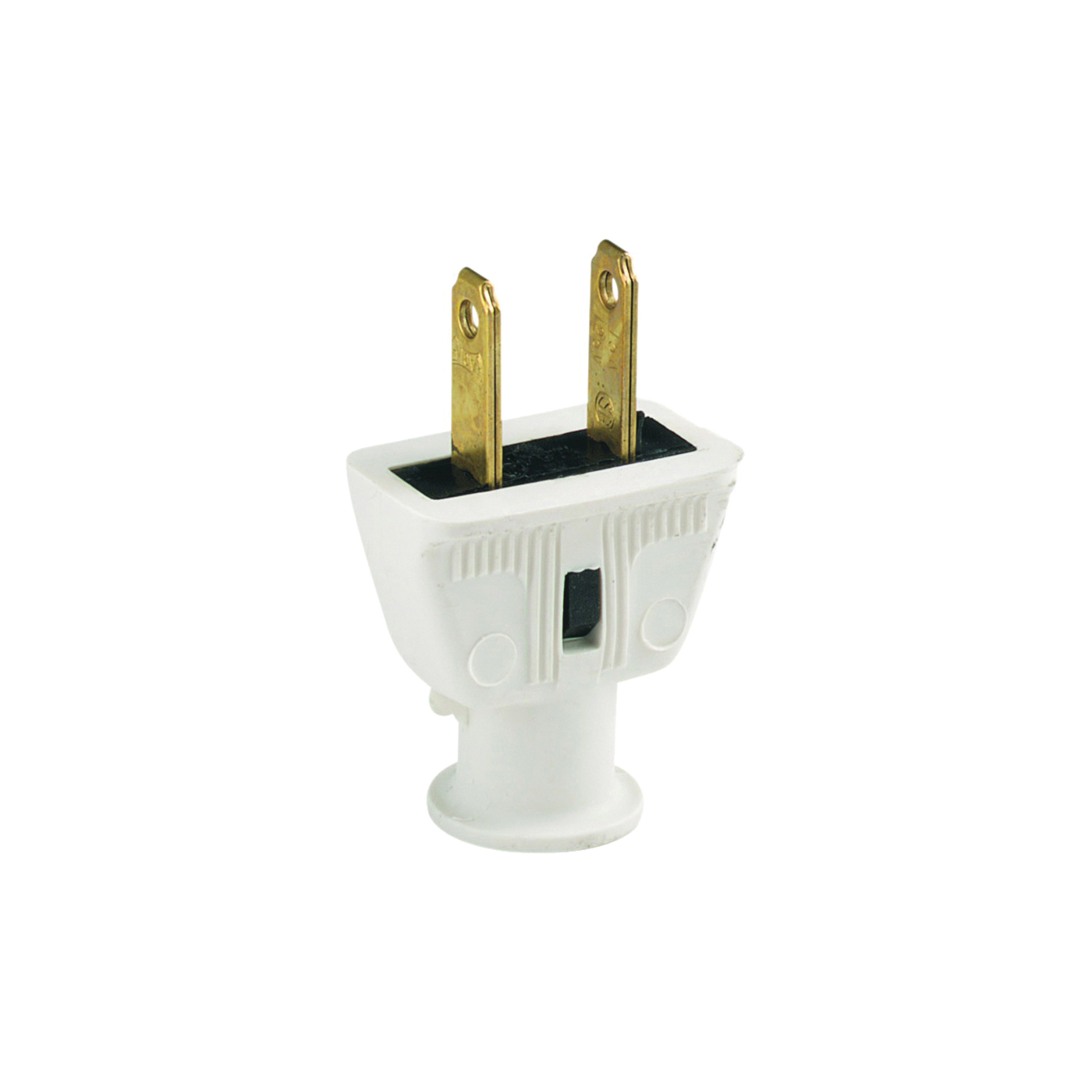 BP183W-SP-L Electrical Plug, 2-Pole, 15 A, 125 V, NEMA: NEMA 1-15, White