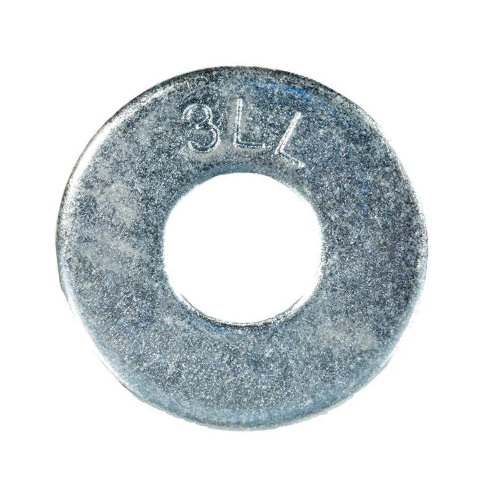 03840 Flat Washer, 1/2 in ID, Steel, Zinc-Plated, 2 Grade