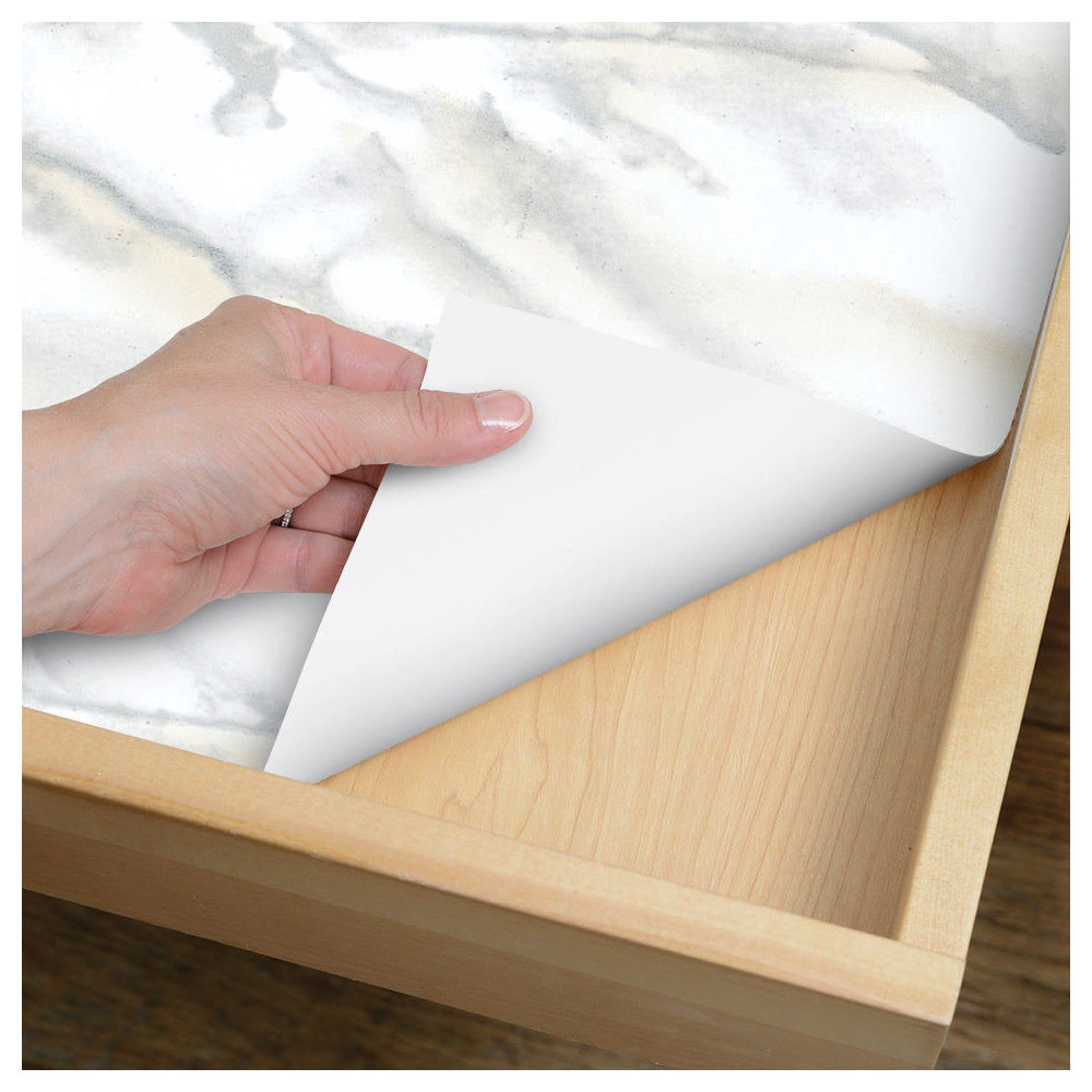 Con-Tact Creative Covering 09F-C9533-12 Contact Paper, 9 ft L, 18 in W, PVC, Marble White - 2