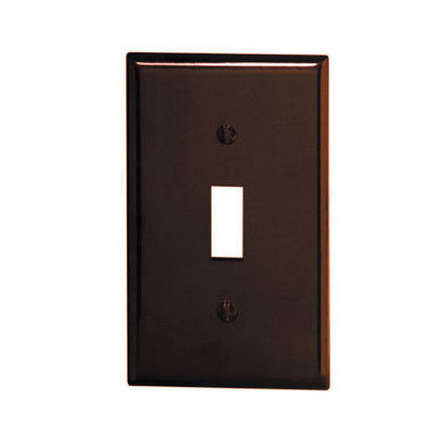 Leviton 001-85001-000 Wallplate, 4-1/2 in L, 2-3/4 in W, 1-Gang, Thermoset, Brown, Smooth - 1