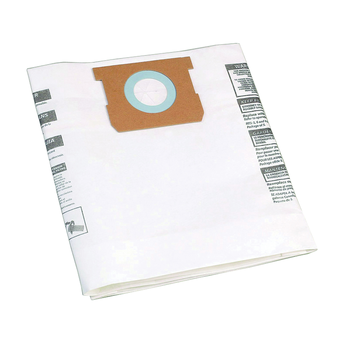 9066733 Filter Bag, 1 to 1.5 gal, Paper, White