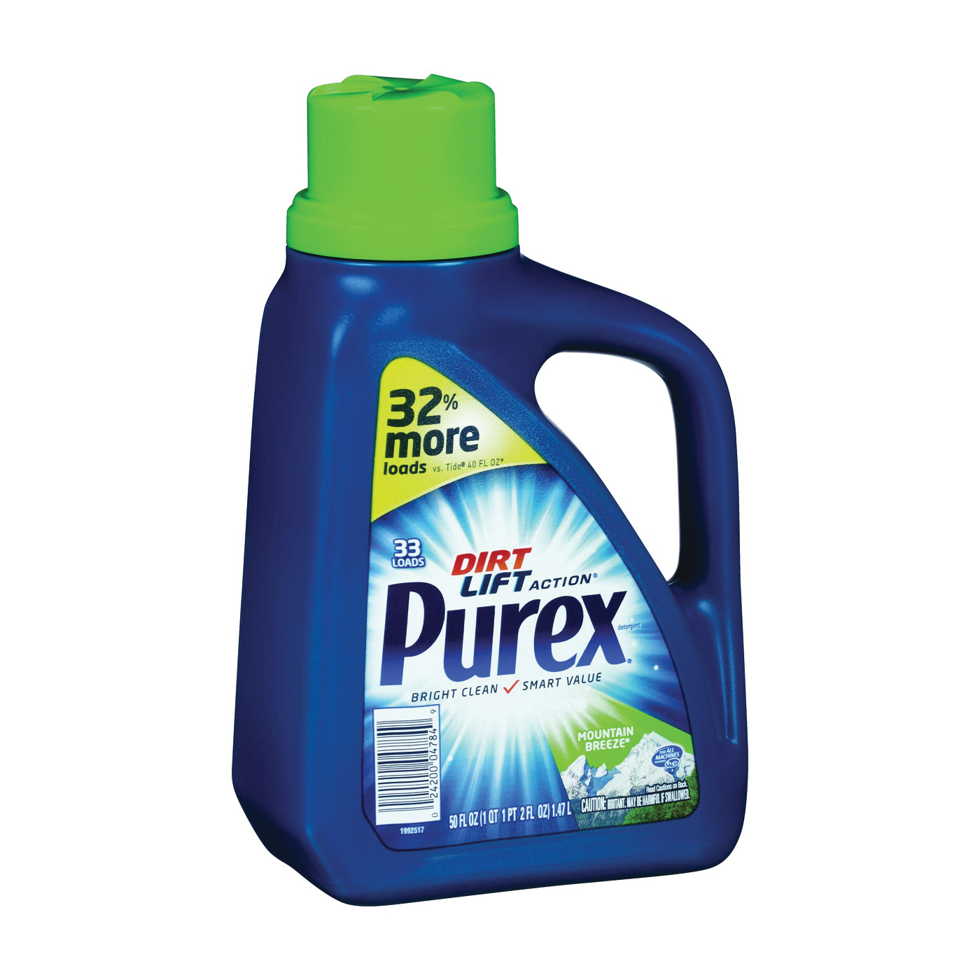 04784 Laundry Detergent, 50 oz, Bottle, Liquid, Mountain Breeze