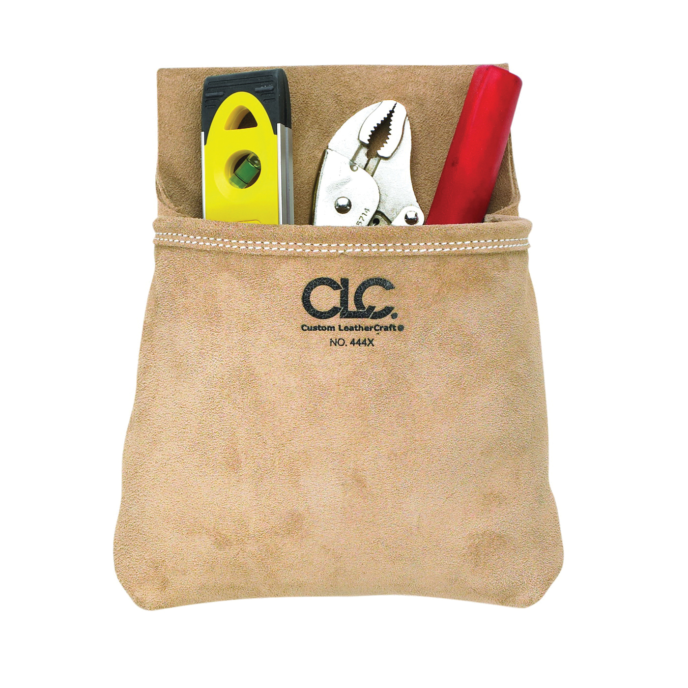 444X Tool Pouch, 1-Pocket, Suede Leather, 1 in W, 12.8 in H, 2-1/2 in D